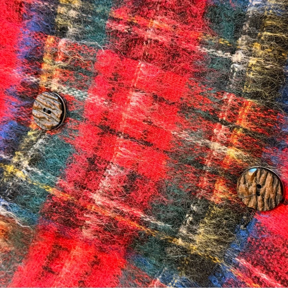 Vintage Red Plaid Women's Cape - Picture 6 of 9